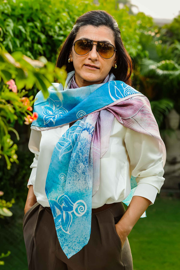 Dusk Lotus | Silk Scarf