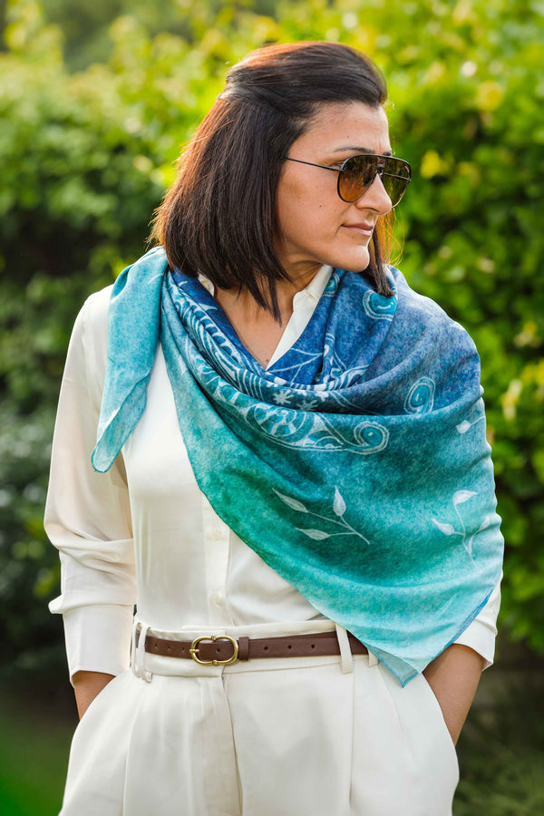 Midnight Paisley | Silk Scarf