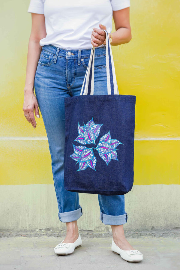 Tidal Bloom | Denim Tote