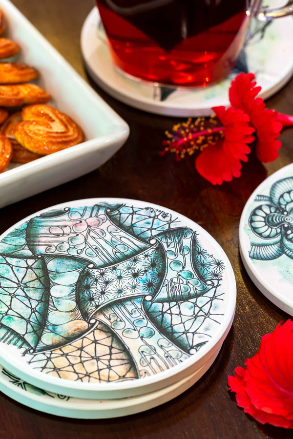 Woven Canopy | Intricate Art Coaster Set