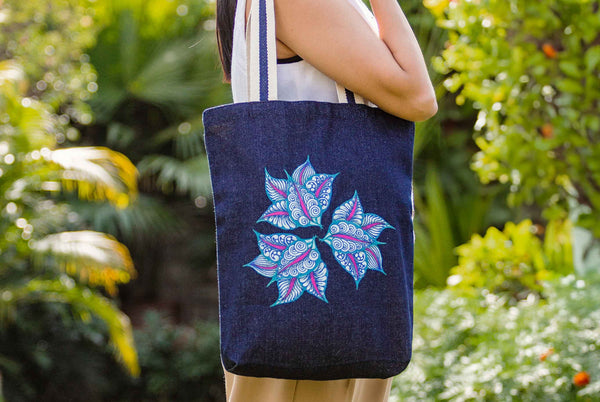 Tidal Bloom | Denim Tote