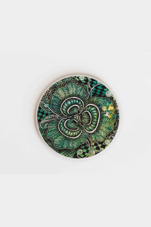 Verdant Bloom | Intricate Art Coaster Set