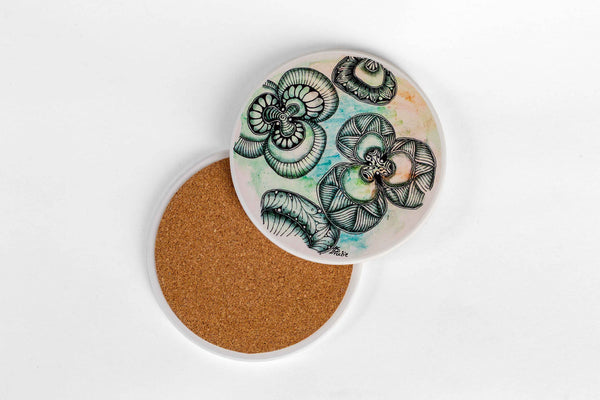 Fallen Forms | Intricate Art Coaster Set