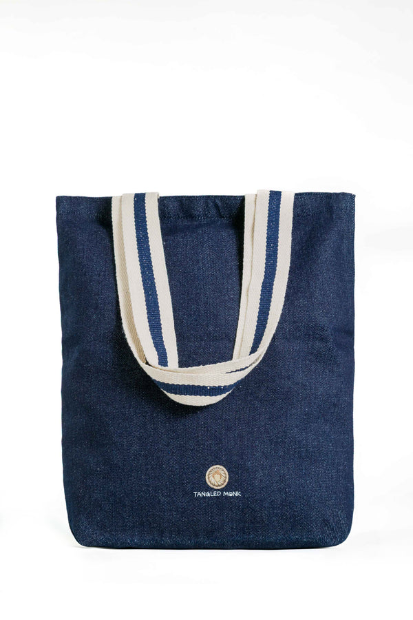 Winged Whispers | Denim Tote