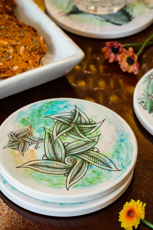 Trailing Vine | Intricate Art Coaster Set