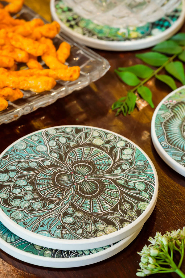 Midnight Garden | Intricate Art Coaster Set