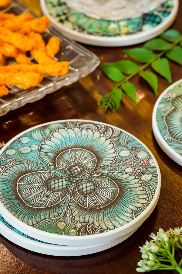 Forest Bloom | Intricate Art Coaster Set