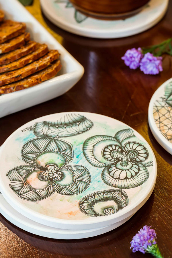 Fallen Forms | Intricate Art Coaster Set