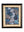 Framed painting of hand-painted pebble shapes in shades of blue and grey, each with a distinct textured pattern, on natural linen in a black and gold frame — Tangled Monk original hand-drawn art
