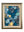 Framed painting of hand-painted pebble shapes in shades of deep blue, teal and soft yellow, each with a distinct textured pattern, on natural linen in a silver-gold frame — Tangled Monk original hand-drawn art