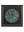 Framed circular artwork of flowing blue and olive-gold reeds between columns of turquoise, sage and white bubbles on black canvas, on a black mount in a black and silver wooden frame — Tangled Monk original hand-drawn art